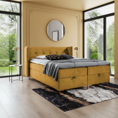 Lit 160x200cm Mobilier de luxe Design Chambre à coucher Lit à sommier tapissier double nouveau