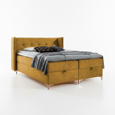 Lit 160x200cm Mobilier de luxe Design Chambre à coucher Lit à sommier tapissier double nouveau