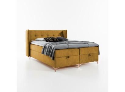 Lit 160x200cm Mobilier de luxe Design Chambre à coucher Lit à sommier tapissier double nouveau