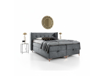 Lit boxspring 160x200 cm Mobilier rembourré Lit de luxe Chambre à coucher Style moderne