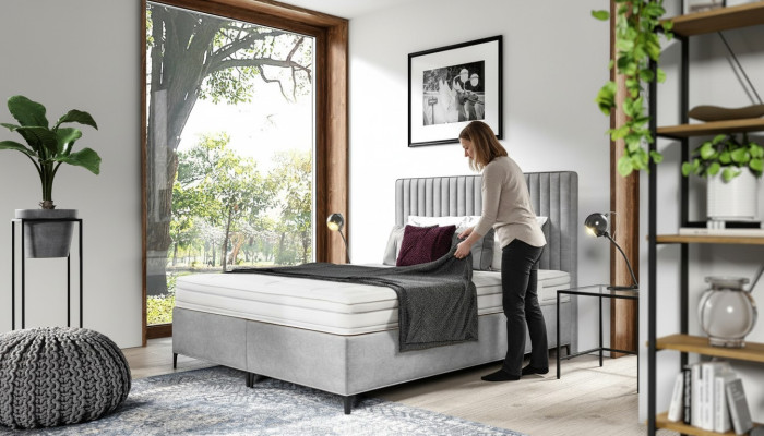 Lit rembourré Chambre Lit Luxe nouveau Design Moderne Ameublement en bois Textile