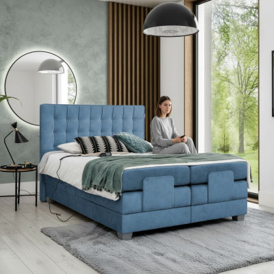 Lit bleu Chambre à coucher Lit double Mobilier Lit rembourré Mobilier moderne