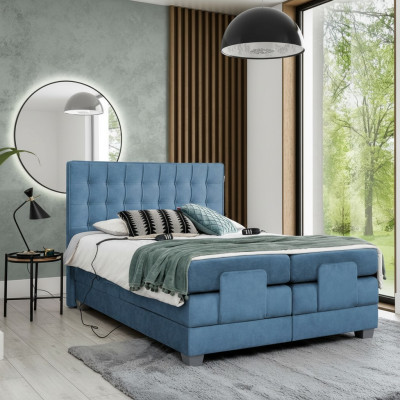 Lit bleu Chambre à coucher Lit double Mobilier Lit rembourré Mobilier moderne