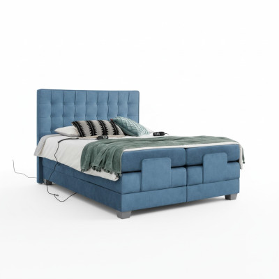 Lit bleu Chambre à coucher Lit double Mobilier Lit rembourré Mobilier moderne