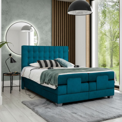 Chambre Lit Lit Rembourré Moderne Bleu Lit Double Design Textile Luxe