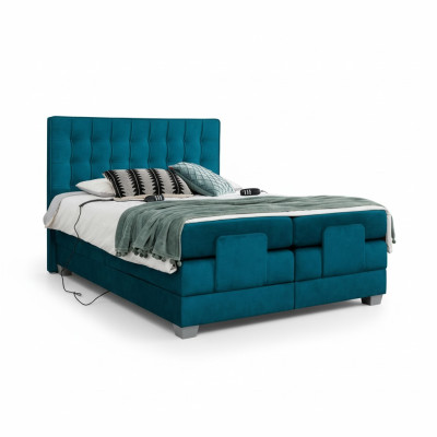 Chambre Lit Lit Rembourré Moderne Bleu Lit Double Design Textile Luxe