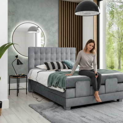 Lit double gris moderne 160x200cm Design de chambre Mobilier moderne