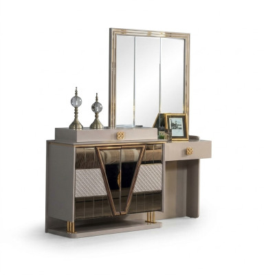 Coiffeuse moderne de luxe avec miroir, nouveau mobilier pour chambre à coucher.