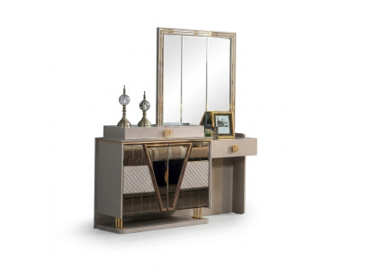 Coiffeuse moderne de luxe avec miroir, nouveau mobilier pour chambre à coucher.