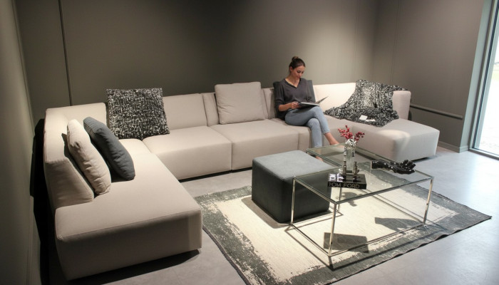 Canapé en forme de U Canapé d'angle moderne avec table basse Canapé rembourré Mobilier de salon