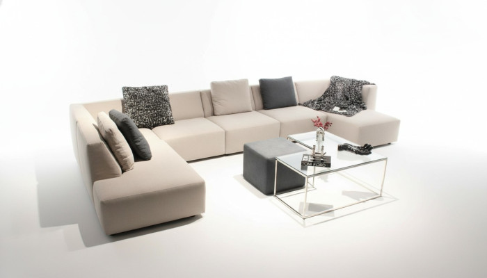 Canapé en forme de U Canapé d'angle moderne avec table basse Canapé rembourré Mobilier de salon