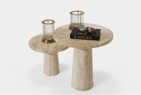 2x Tables basses Salon Set Meubles en bois Design Mobilier Moderne