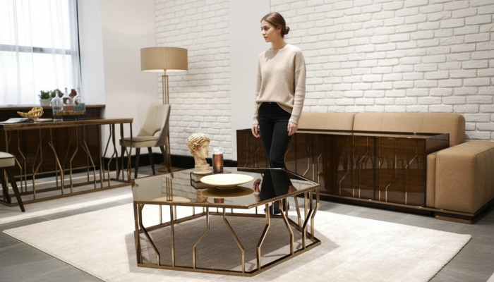 Conception moderne de table basse Mobilier de conception Meubles Table en verre Salon
