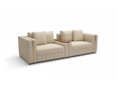 Sofa de salon moderne Deux places Beige Tissu Ameublement Mobilier Design