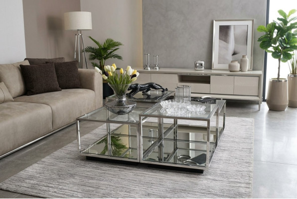 Table basse en verre moderne Mobilier de salon Nouveau design et ameublement