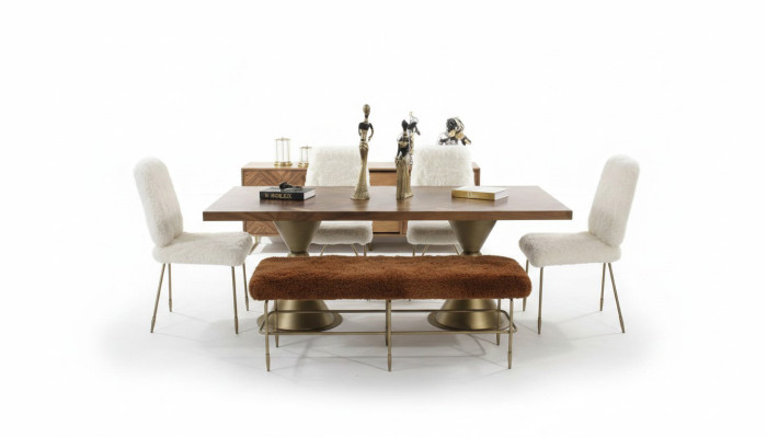 Ensemble de salle à manger Ensemble de table à manger 4x chaises Banc Siège moderne Ensemble de luxe Ensemble de salle à manger