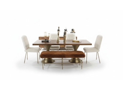 Ensemble de salle à manger Ensemble de table à manger 4x chaises Banc Siège moderne Ensemble de luxe Ensemble de salle à manger