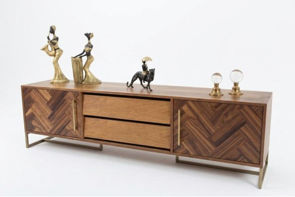 Meuble télé marron Meuble télé Buffet de salon Mobilier de salon Moderne Luxe Nouveau