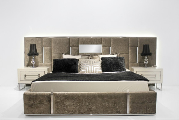 Meubles de chambre de luxe ensemble de meubles 3 pièces lit double 2x tables de chevet