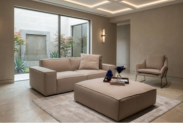 Salon Meubles Luxe Complet 2 pièces Design Canapé Trois-places Ameublement Tabouret