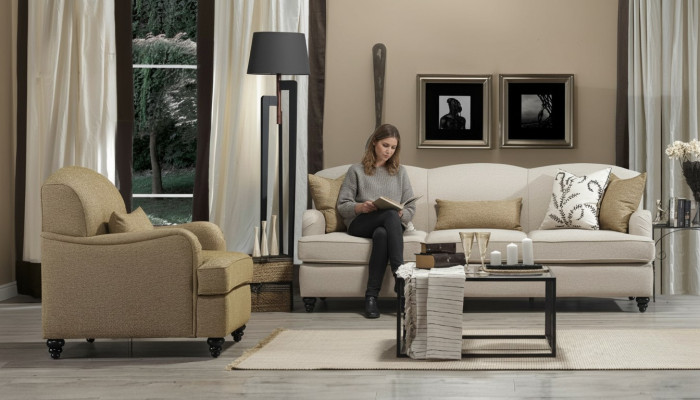 Ensemble de canapé 2 pièces canapé trois places chaise moderne design de canapé salon