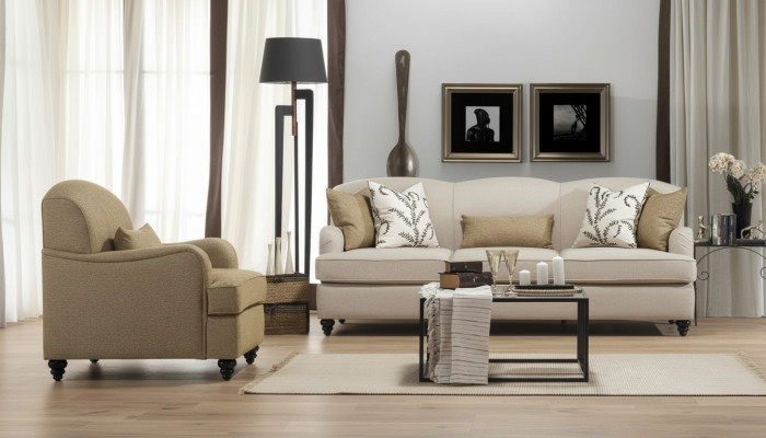 Ensemble de canapé 2 pièces canapé trois places chaise moderne design de canapé salon