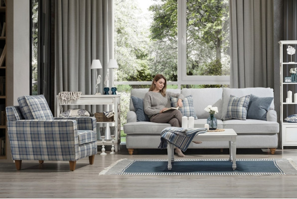 Ensemble de salon de luxe Mobilier moderne Canapé Trois places Design nouveau Fauteuil
