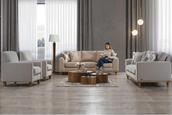 Ensemble de salon 4 pièces 2 canapés design 3 places 2 fauteuils modernes nouveaux meubles