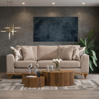Canapé trois places Salon Design Mobilier Moderne de Luxe Canapés Beige