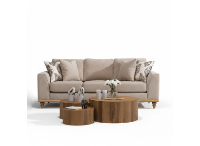 Canapé trois places Salon Design Mobilier Moderne de Luxe Canapés Beige