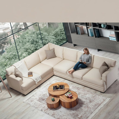 Canapé d'angle Salon Design Mobilier Luxueux Canapé en forme de L Moderne Mobilier