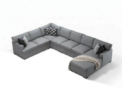 Meubles de design modernes Canapé en forme de U Gris Canapé d'angle Ameublement de salon nouveau