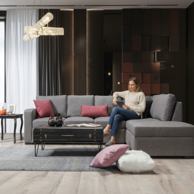 Salon Rembourrage Mobilier de Luxe Canapé d'angle en L moderne en forme de L Design Moderne Sofa Couch