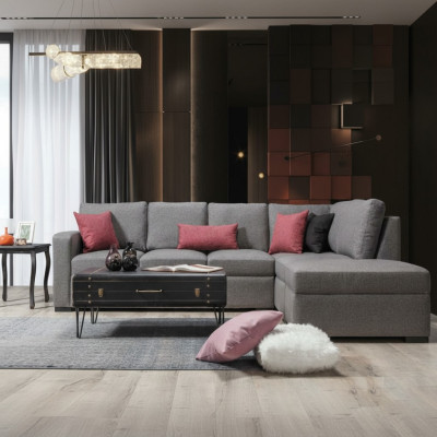 Salon Rembourrage Mobilier de Luxe Canapé d'angle en L moderne en forme de L Design Moderne Sofa Couch