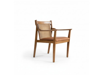 Chaise de salle à manger en cuir rembourrée de fauteuil en bois moderne nouveau meuble