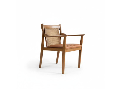 Chaise de salle à manger en cuir rembourrée de fauteuil en bois moderne nouveau meuble
