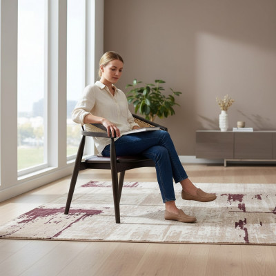 Fauteuil design en bois marron Chaise neuve Salle à manger Mobilier de siège