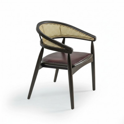 Fauteuil design en bois marron Chaise neuve Salle à manger Mobilier de siège
