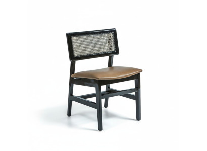 Chaise de salle à manger Chaise en bois noire nouveau siège rembourré de mobilier siège de conception moderne
