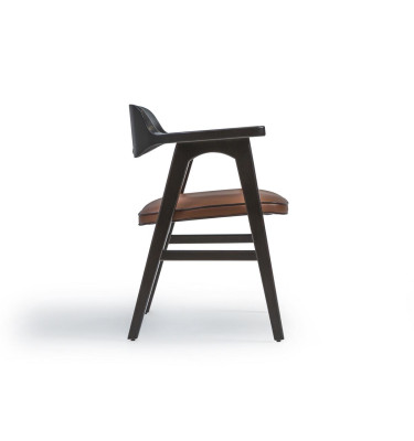 Salle à manger Chaise avec accoudoirs Chaise en bois noir nouveau design de meubles Siège