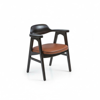 Salle à manger Chaise avec accoudoirs Chaise en bois noir nouveau design de meubles Siège