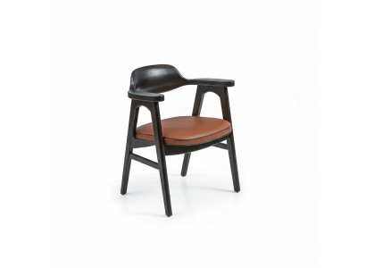 Salle à manger Chaise avec accoudoirs Chaise en bois noir nouveau design de meubles Siège