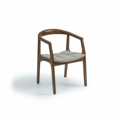 Chaise marron avec accoudoirs Chaise en bois de salle à manger moderne Mobilier de design