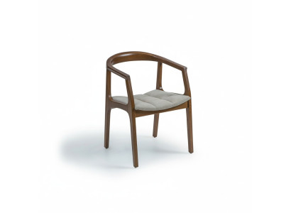 Chaise marron avec accoudoirs Chaise en bois de salle à manger moderne Mobilier de design