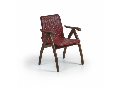 Chaise moderne avec accoudoirs Siège en cuir Conception de chaises en bois Salle à manger