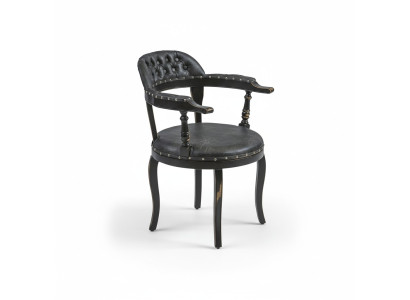 Chaise en bois de salle à manger avec accoudoirs, siège rembourré en tissu de design de luxe