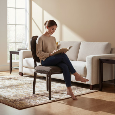 Chaise de salle à manger classique de luxe de designer Chaises de siège Siège rembourré Bois