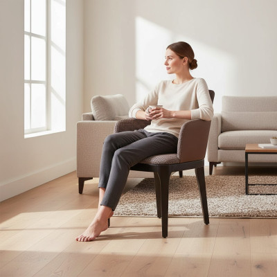 Chaise longue design avec accoudoirs Chaises de salle à manger Chaises rembourrées nouvelles