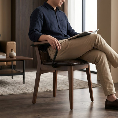Chaise de luxe avec accoudoirs Chaise de salle à manger Mobilier Siège rembourré Moderne Ameublement