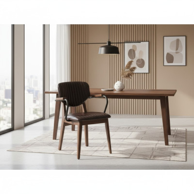 Chaise de luxe avec accoudoirs Chaise de salle à manger Mobilier Siège rembourré Moderne Ameublement